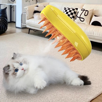 Revolutionary Electric Cat Grooming Brush with Water Spray - Ultimate Soft Silicone Depilation Tool for Happy Cats