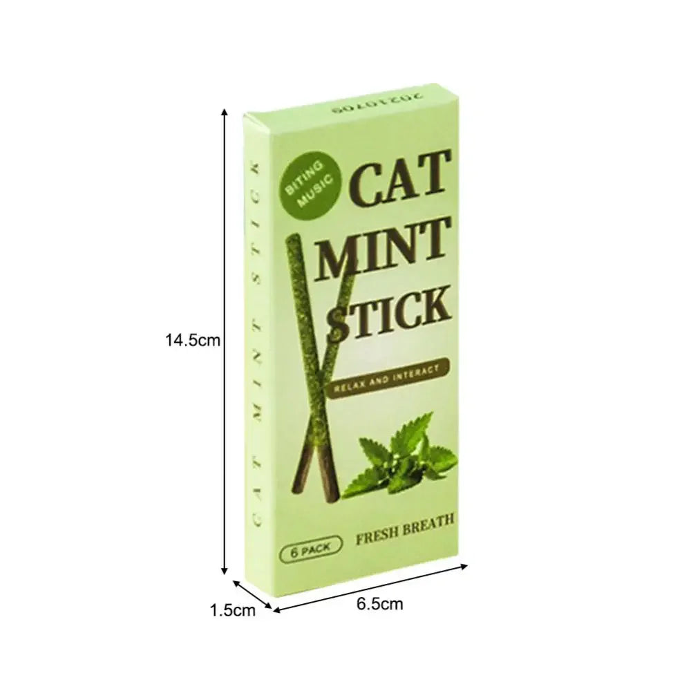 Exciting 6Pcs Natural Matatabi Cat Mint Sticks - Perfect for Teeth Cleaning and Playtime Fun!