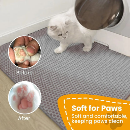 Cat Litter Mat Double Layer Pet Non Slip Big Pet Litter Box Filter Matwear Resistant Waterproof Anti-Slip Cat Litter Mat