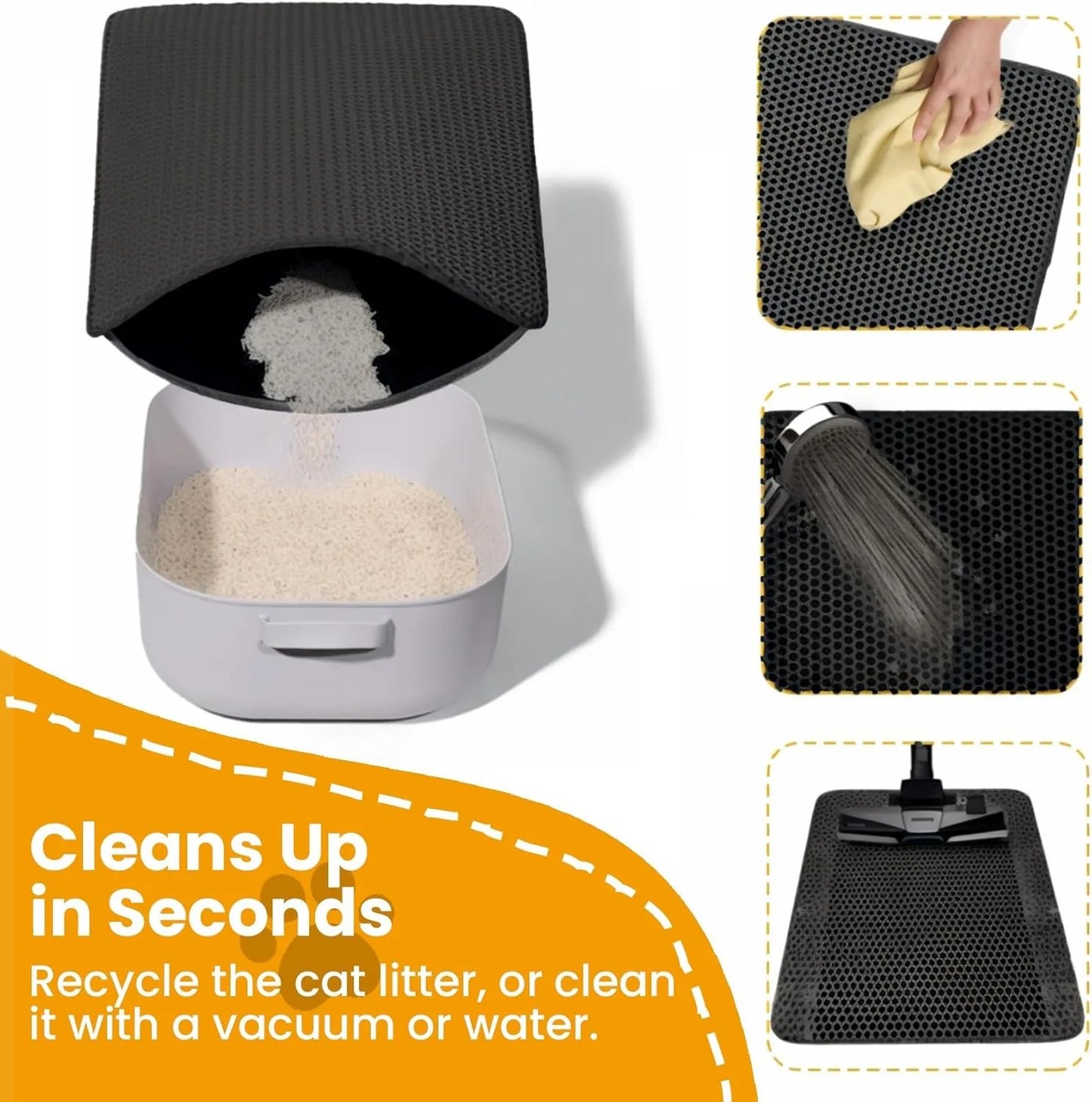 Cat Litter Mat Double Layer Pet Non Slip Big Pet Litter Box Filter Matwear Resistant Waterproof Anti-Slip Cat Litter Mat